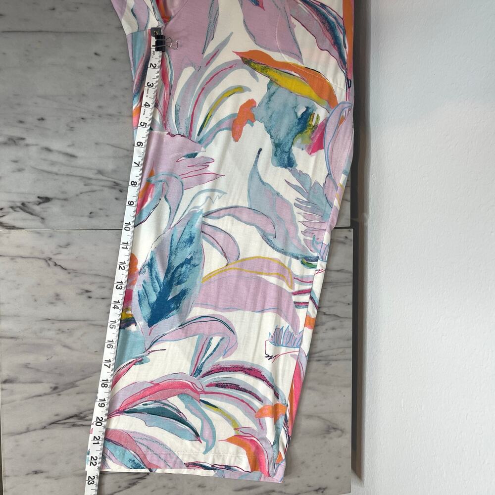 Soma Lounge Pajama Pants Women’s L Soft Stretch Floral Vibrant Multicolor Pastel - Picture 9 of 11